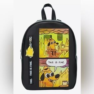 This Is Fine Meme Mini Backpack By KC Green
